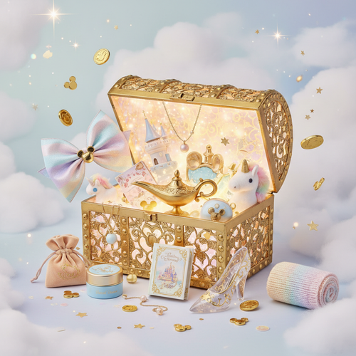 Mystery Treasure Chest with Magic Lamp and Glass Slipper